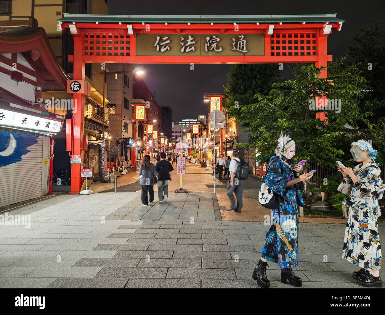 Kimonos and Cosplays in Asakusa Tokyo Stock Photo