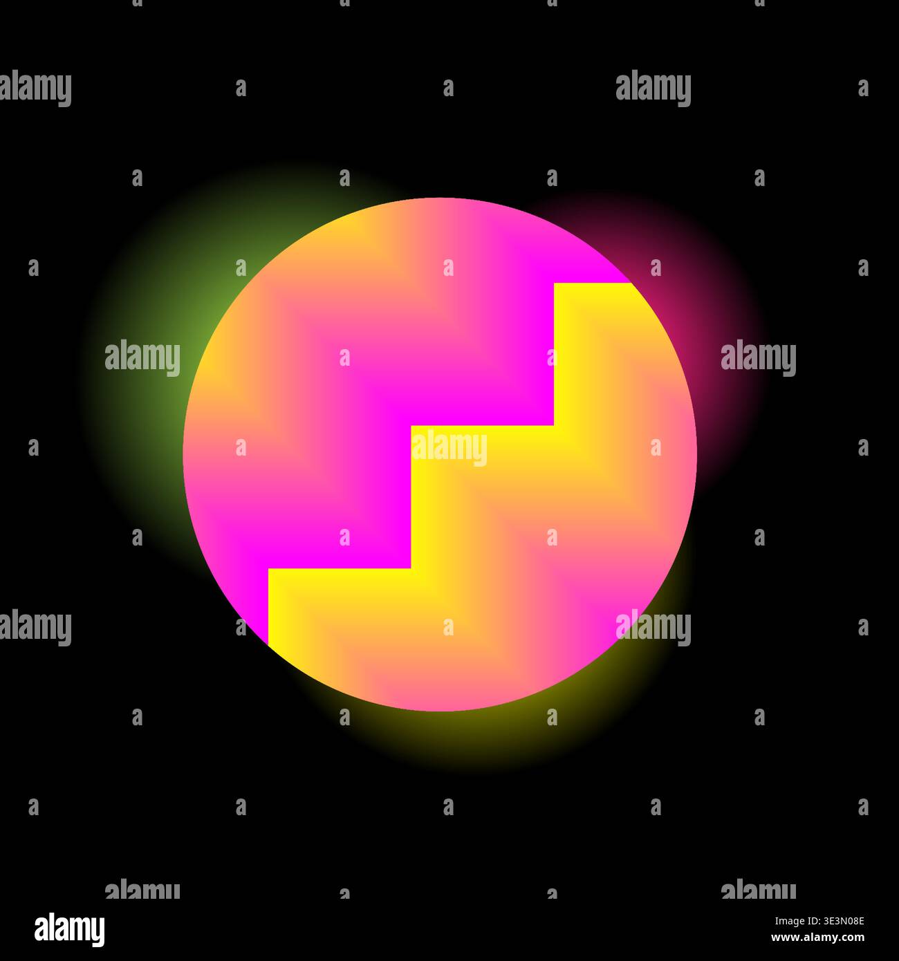 Abstract background with zigzag circle and radial gradient, stock vector Stock Vector