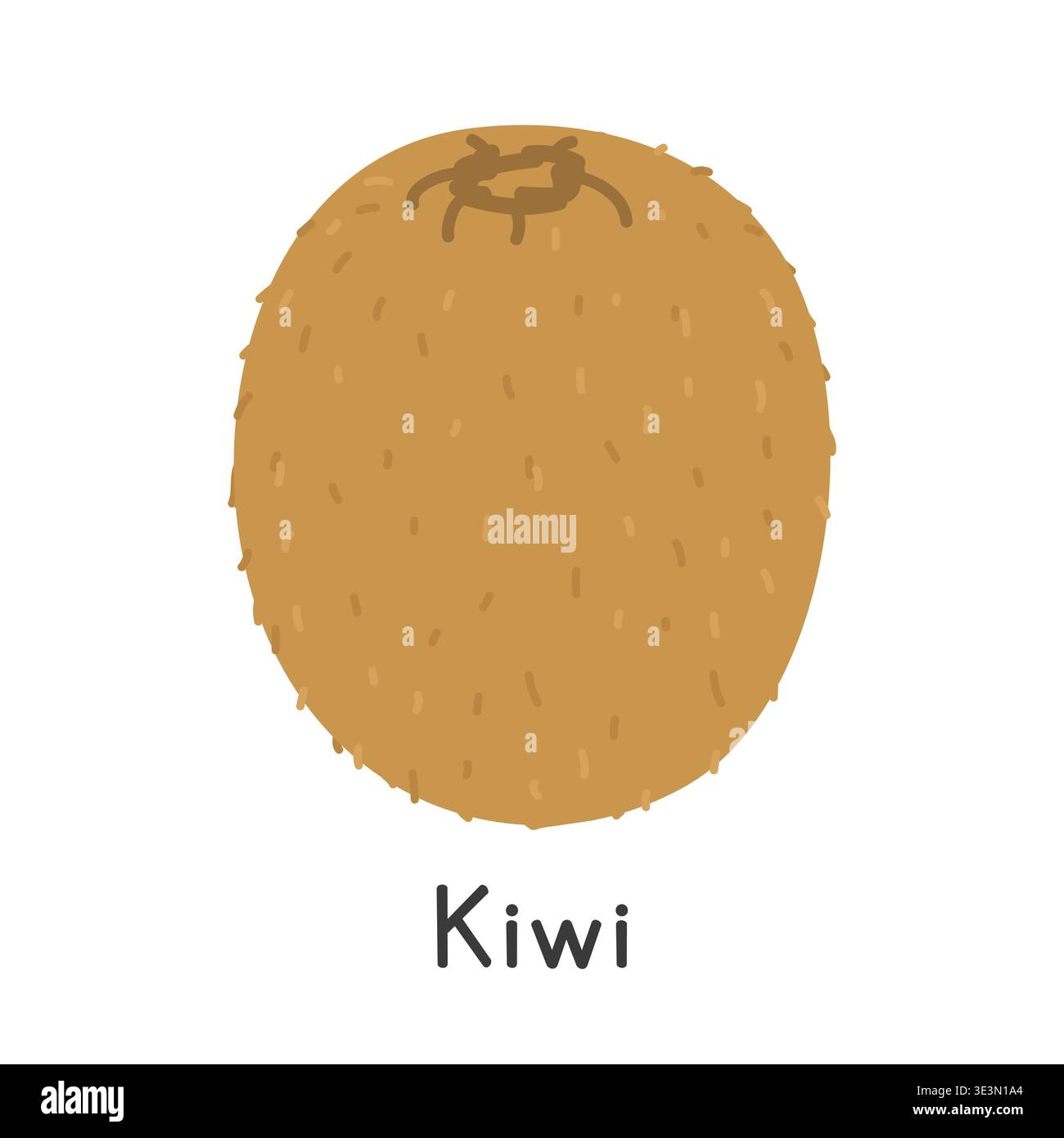 Kiwi flat vector illustration. Kiwi or kiwifruit or Chinese gooseberry cartoon clipart style isolated on white background. Common fruit concept Stock Vector