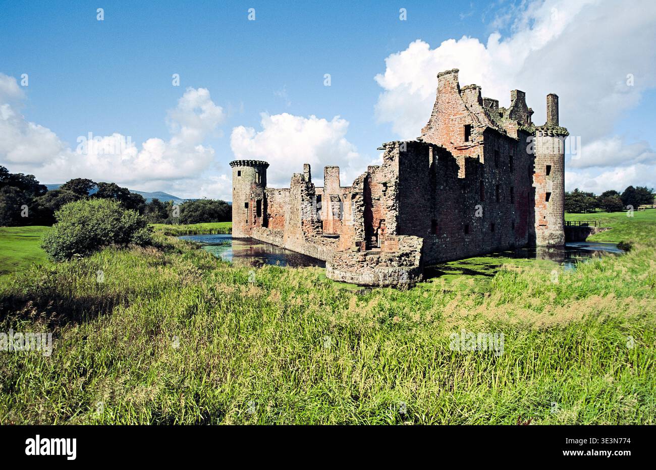 Caerlaverock Castle. Mediaeval moated fortified house. Dumfries and Galloway region. Scotland Stock Photo