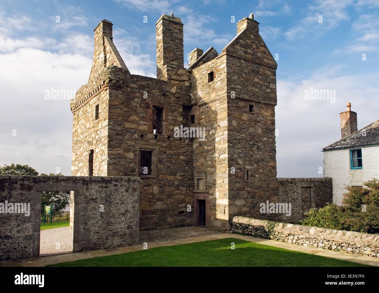 Carsluith Castle. 16th C. fortified tower house near Creetown in the Dumfries and Galloway region of Scotland Stock Photo