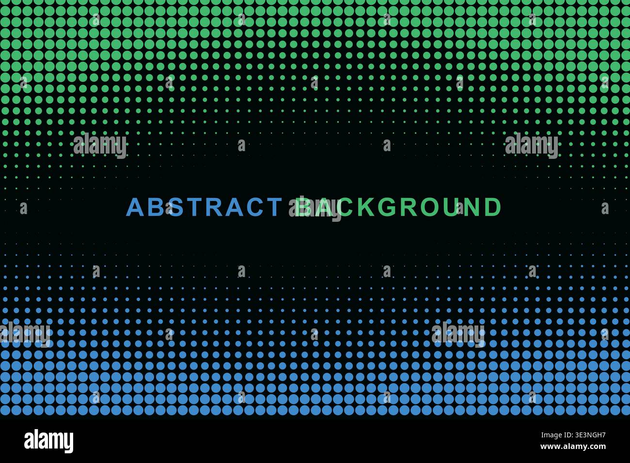 Abstract Dual Edge Wavy Halftone Dot Border Frame Background, Split Color Top Bottom Wave Dotted Pattern Copy Space Vector Template, Modern Gradient Stock Vector