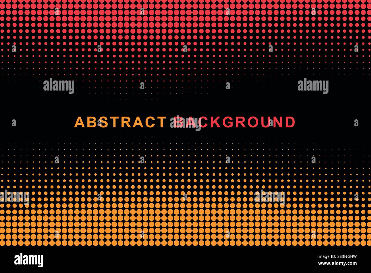 Abstract Dual Edge Wavy Halftone Dot Border Frame Background, Split Color Top Bottom Wave Dotted Pattern Copy Space Vector Template, Modern Gradient Stock Vector