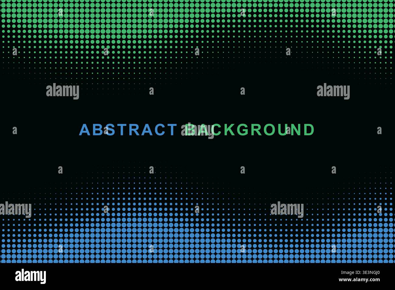 Abstract Dual Edge Wavy Halftone Dot Border Frame Background, Split Color Top Bottom Wave Dotted Pattern Copy Space Vector Template, Modern Gradient Stock Vector