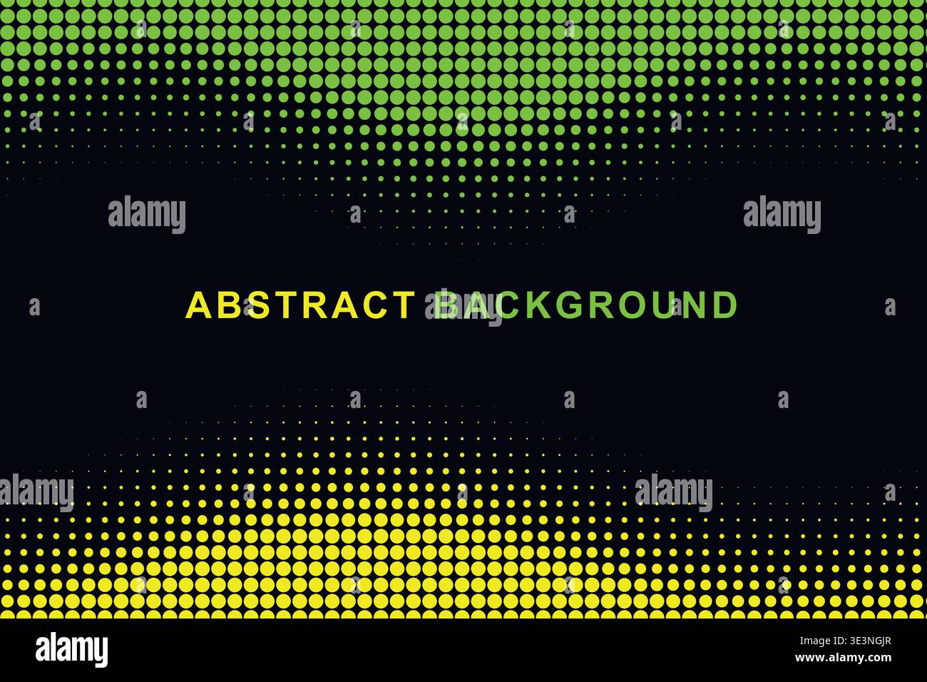 Abstract Dual Edge Wavy Halftone Dot Border Frame Background, Split Color Top Bottom Wave Dotted Pattern Copy Space Vector Template, Modern Gradient Stock Vector