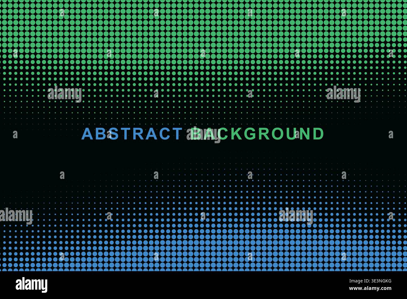 Abstract Dual Edge Wavy Halftone Dot Border Frame Background, Split Color Top Bottom Wave Dotted Pattern Copy Space Vector Template, Modern Gradient Stock Vector
