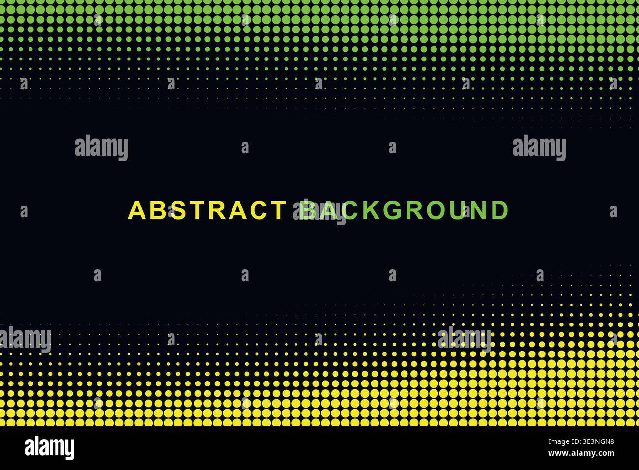 Abstract Dual Edge Wavy Halftone Dot Border Frame Background, Split Color Top Bottom Wave Dotted Pattern Copy Space Vector Template, Modern Gradient Stock Vector