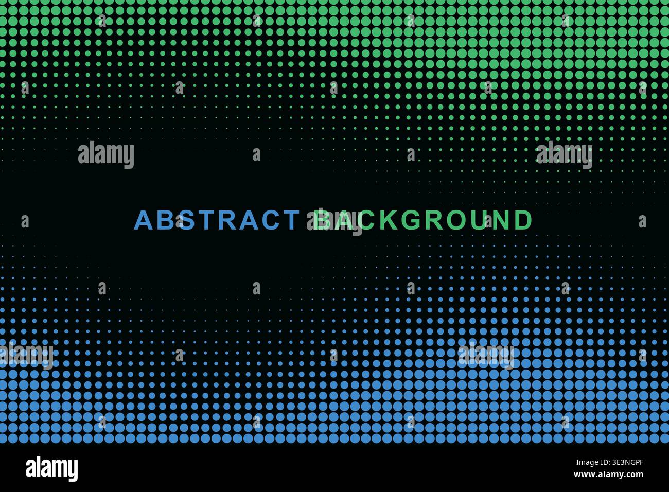 Abstract Dual Edge Wavy Halftone Dot Border Frame Background, Split Color Top Bottom Wave Dotted Pattern Copy Space Vector Template, Modern Gradient Stock Vector