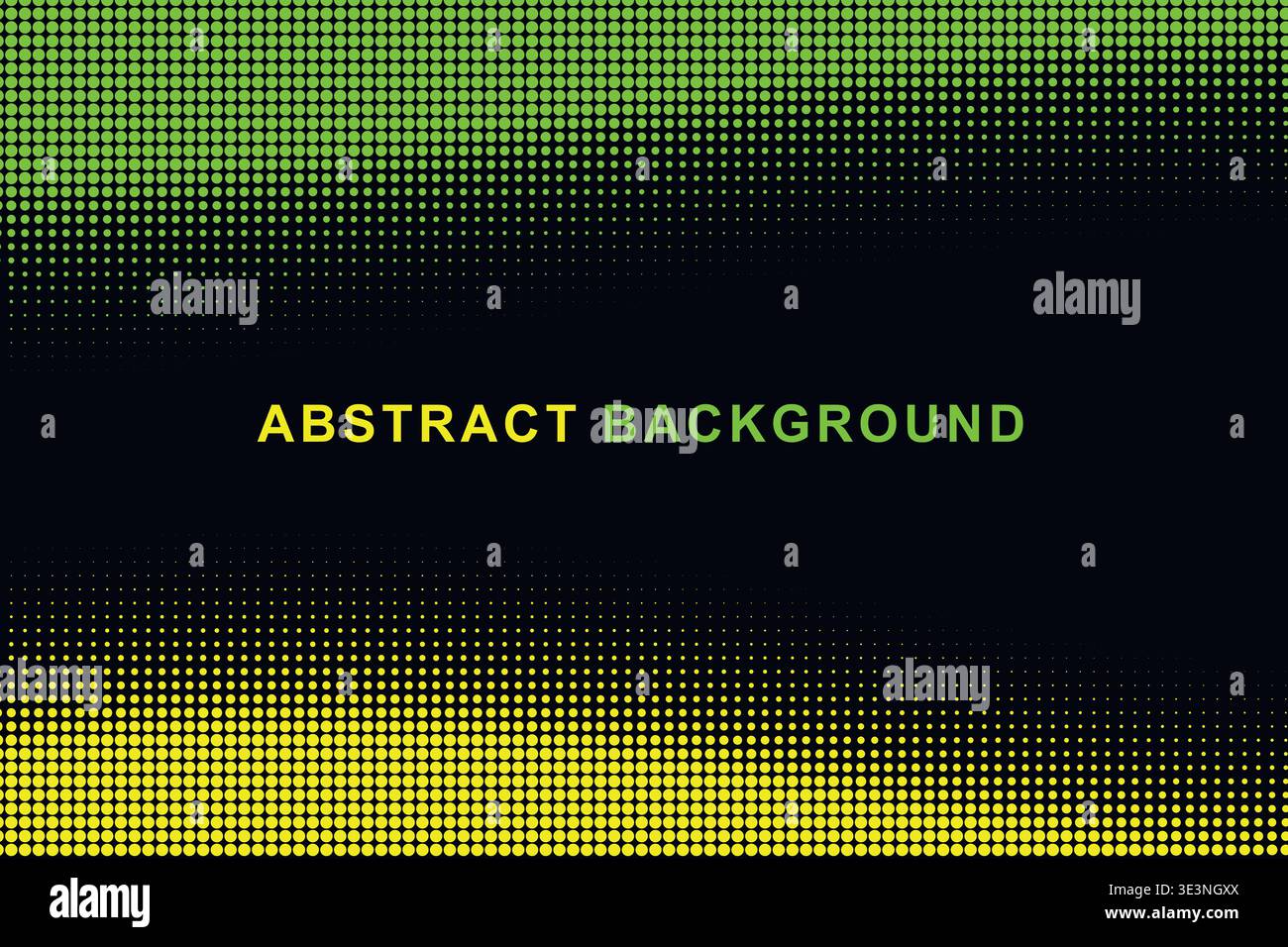 Abstract Dual Edge Wavy Halftone Dot Border Frame Background, Split Color Top Bottom Wave Dotted Pattern Copy Space Vector Template, Modern Gradient Stock Vector