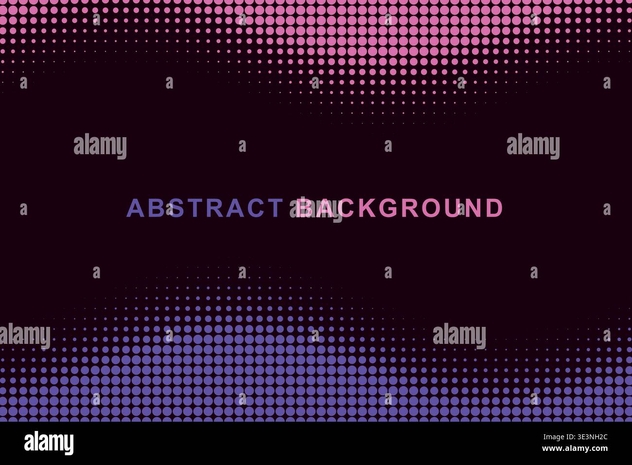 Abstract Dual Edge Wavy Halftone Dot Border Frame Background, Split Color Top Bottom Wave Dotted Pattern Copy Space Vector Template, Modern Gradient Stock Vector