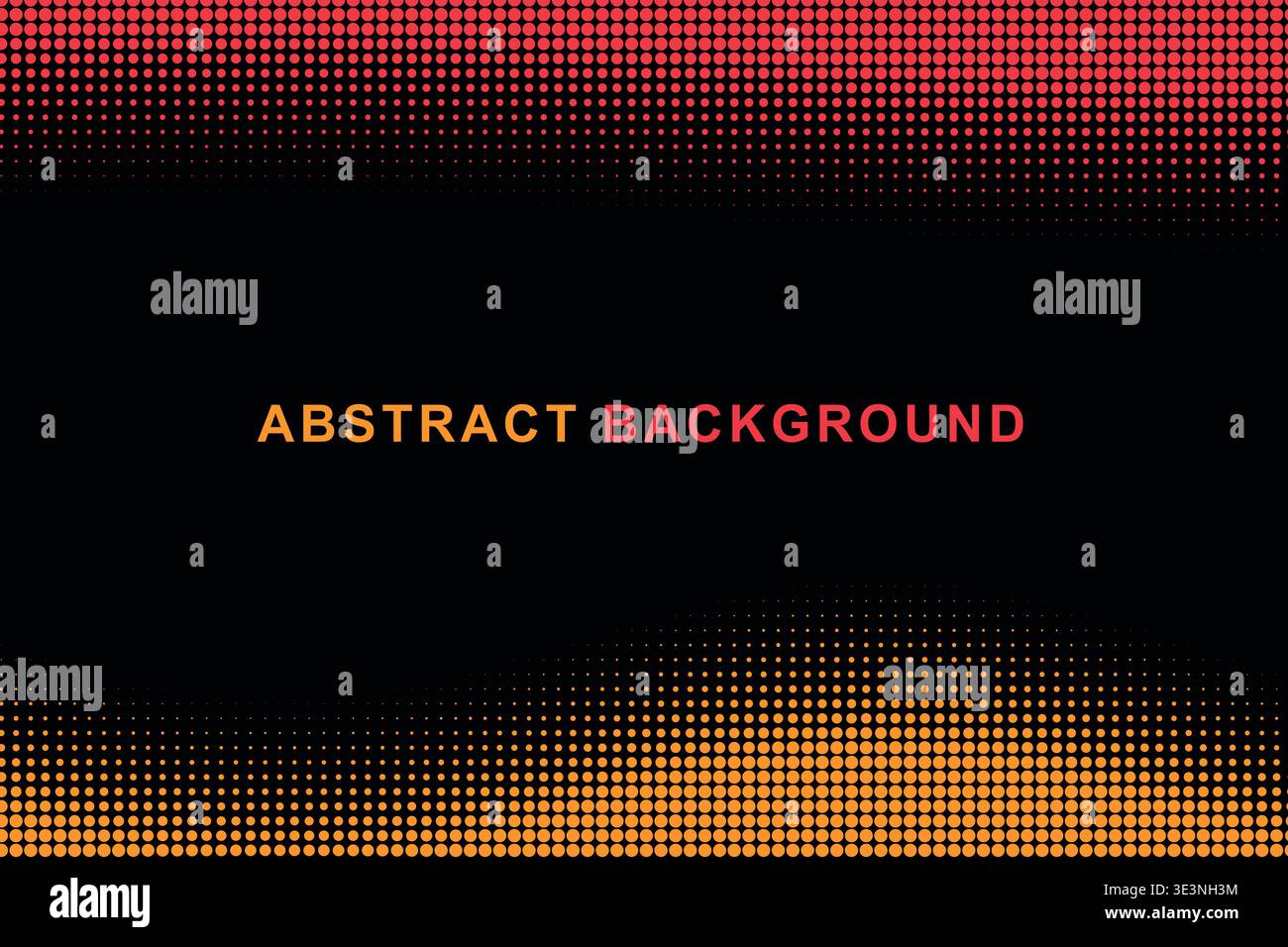 Abstract Dual Edge Wavy Halftone Dot Border Frame Background, Split Color Top Bottom Wave Dotted Pattern Copy Space Vector Template, Modern Gradient Stock Vector