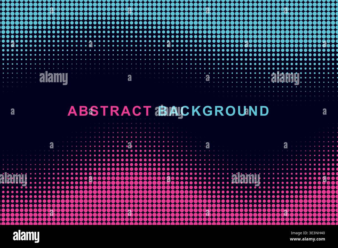 Abstract Dual Edge Wavy Halftone Dot Border Frame Background, Split Color Top Bottom Wave Dotted Pattern Copy Space Vector Template, Modern Gradient Stock Vector