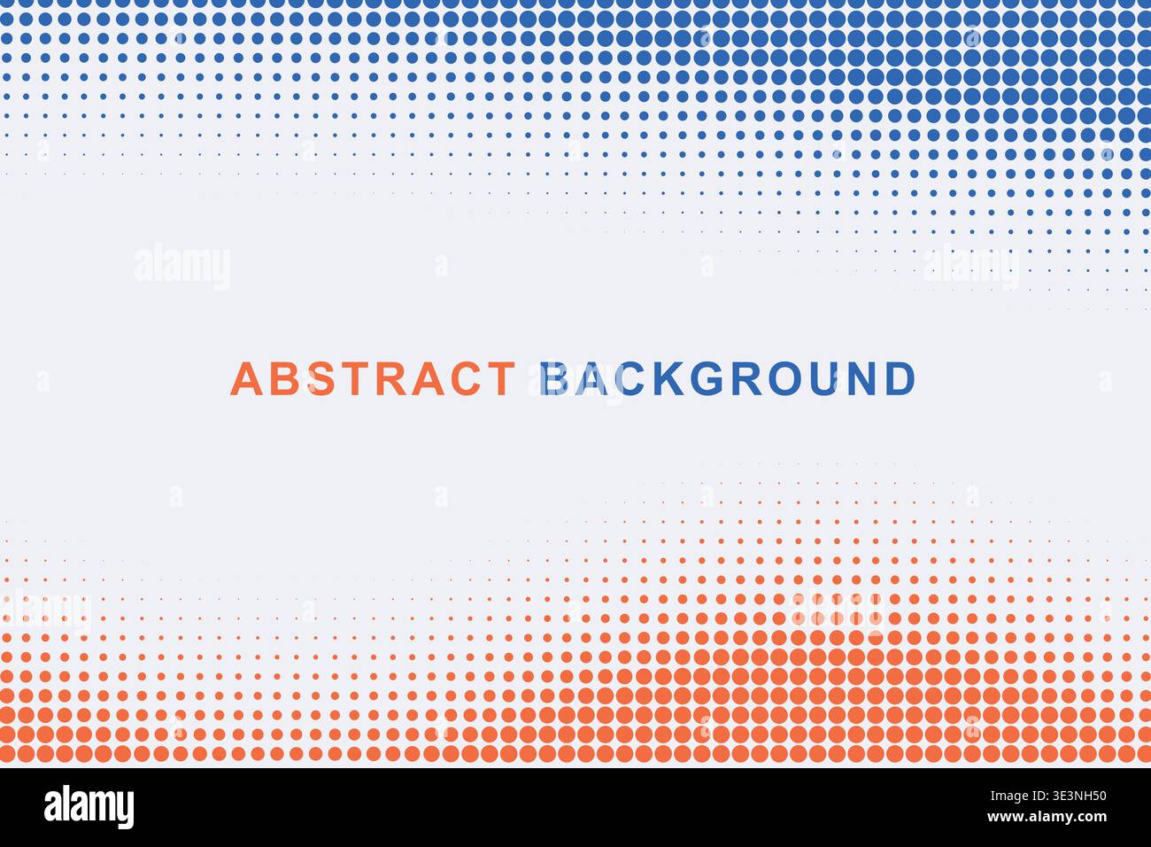 Abstract Dual Edge Wavy Halftone Dot Border Frame Background, Split Color Top Bottom Wave Dotted Pattern Copy Space Vector Template, Modern Gradient Stock Vector