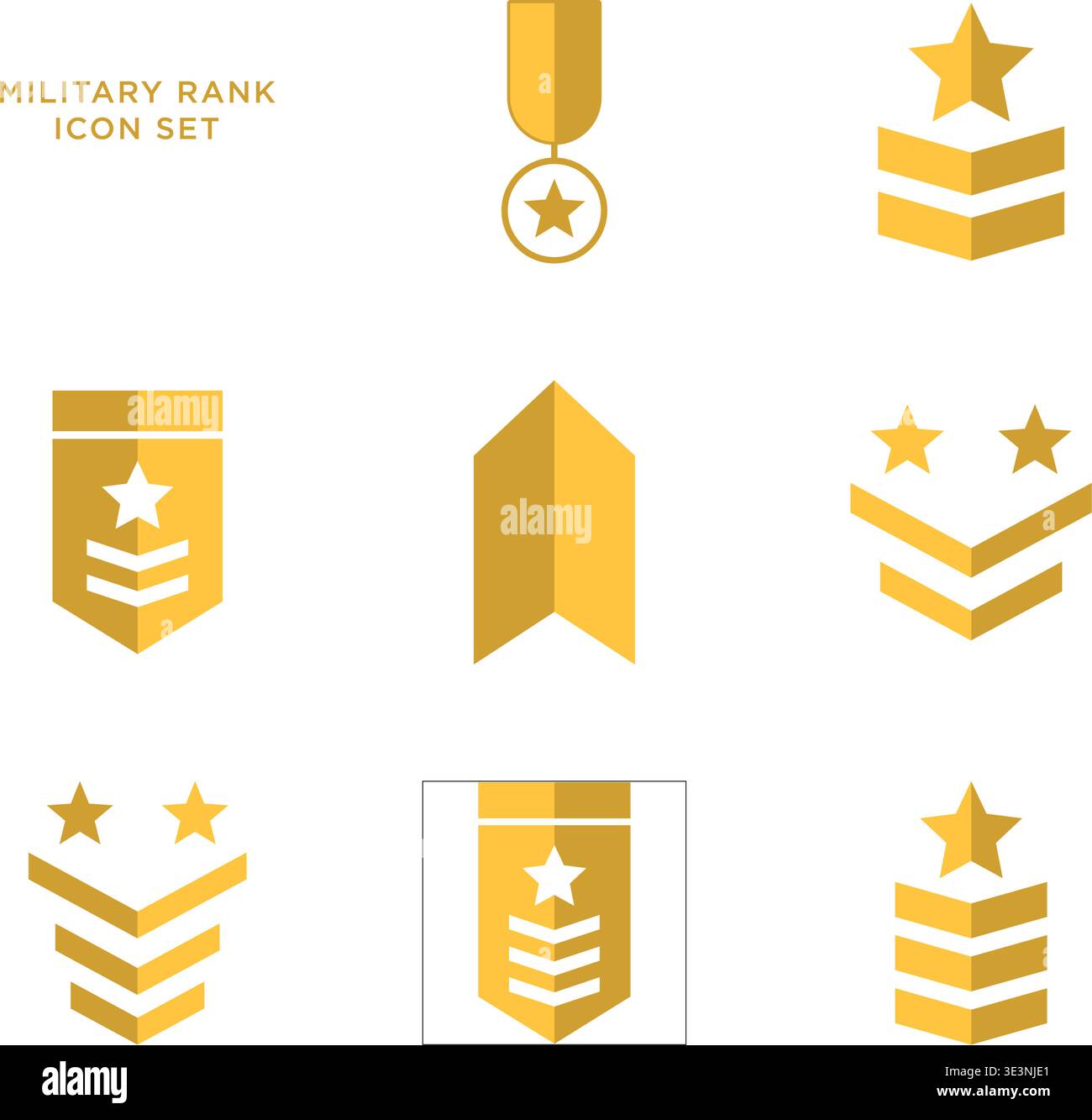 Military rank icon set vector design templates simple and modern Stock ...