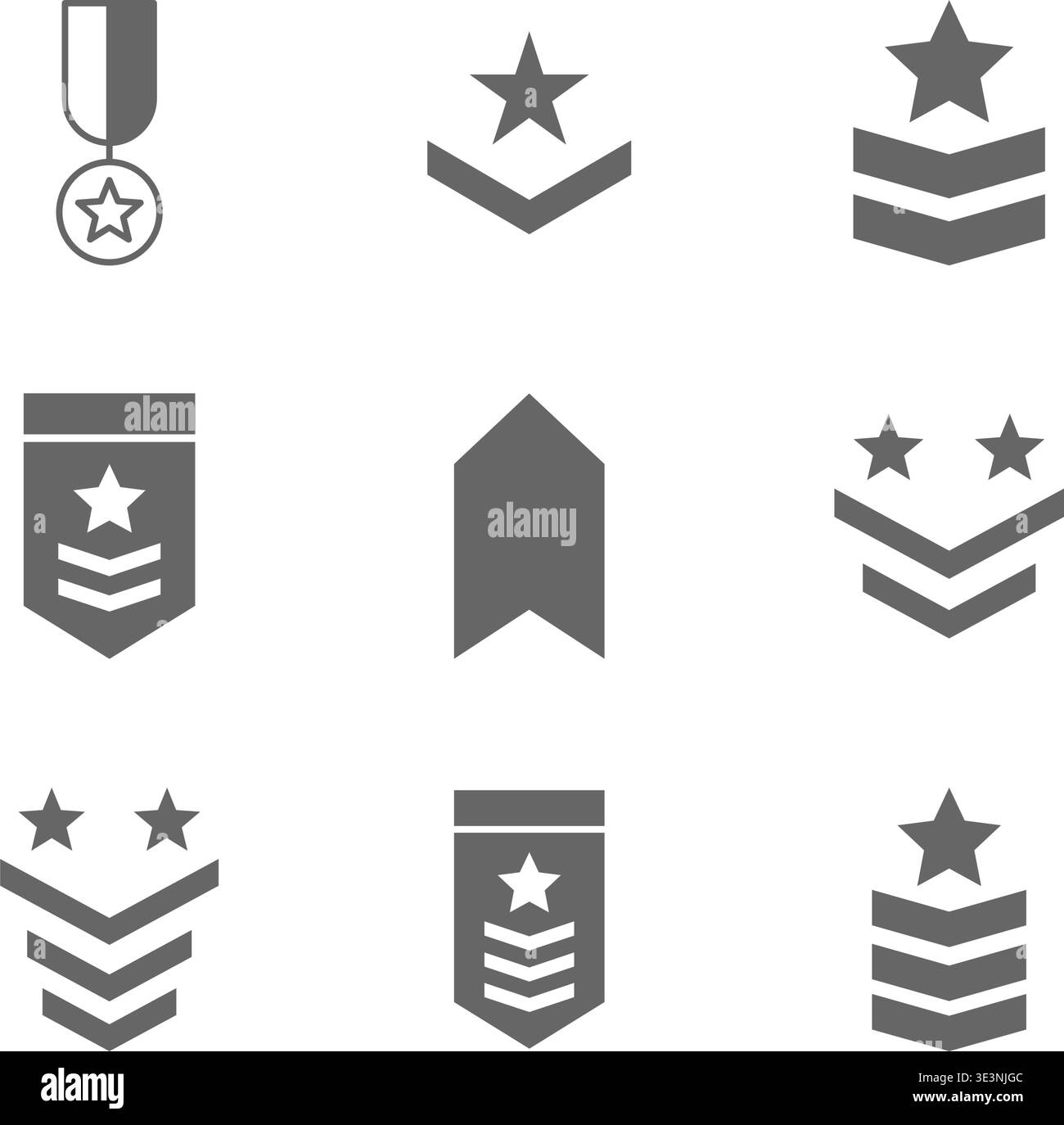 Military rank icon set vector design templates simple and modern Stock ...