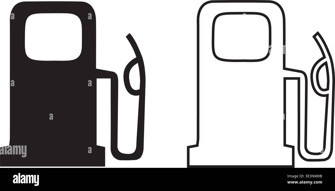 Fueling Station Icons Set. Gas Pump, Petrol Tank, and EV Charging ...