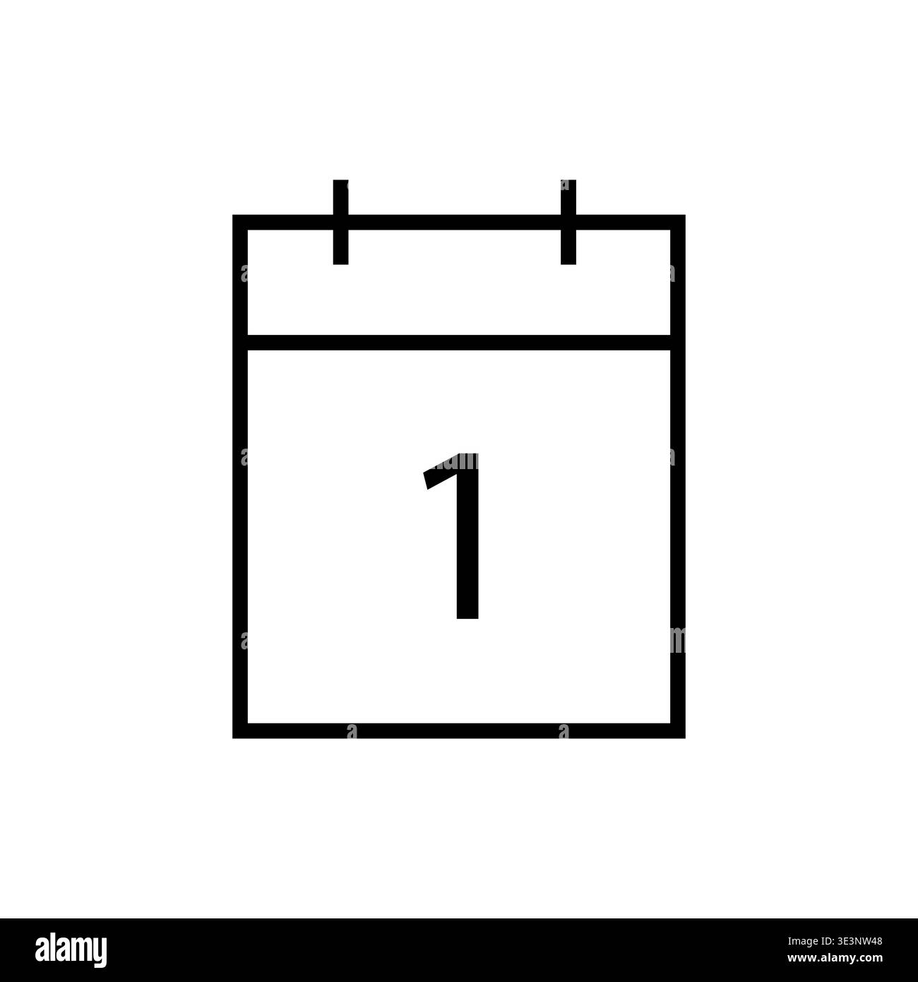 Monthly calendar Vector. Number one detail. Schedule date icon. Event time symbol. Manual vector only. No autotrace used. EPS 10. Stock Vector