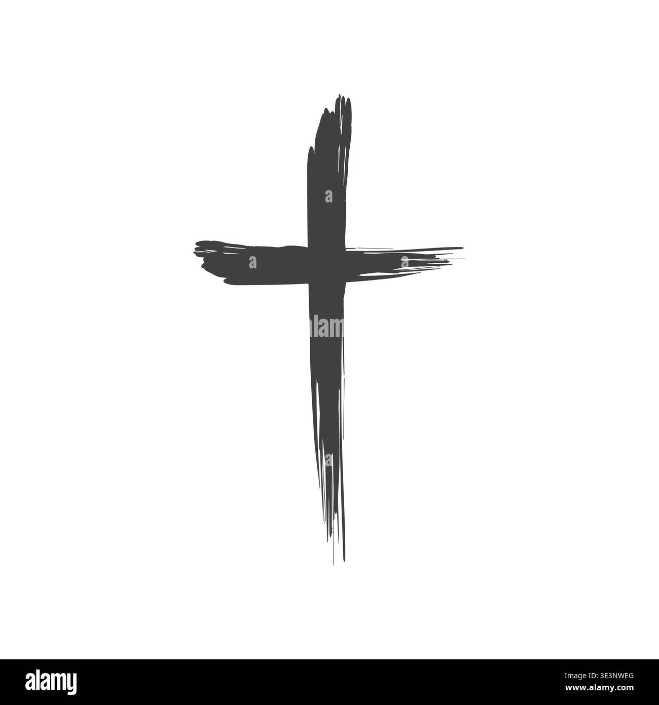 Christian cross sign. Brush stroke Vector. Religious faith symbol ...