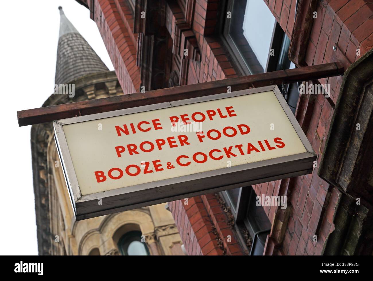 NQ4 Manchester Nice People Proper Food Stock Photo