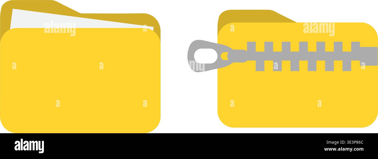 Files folder and compressed folder Stock Vector Image & Art - Alamy