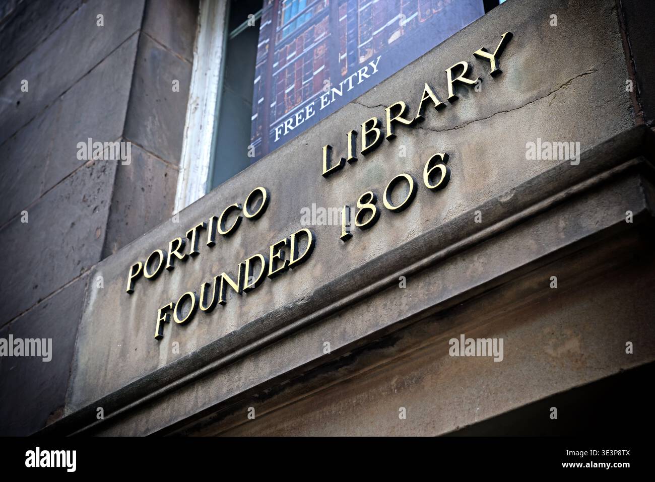 Portico Library Manchester Stock Photo