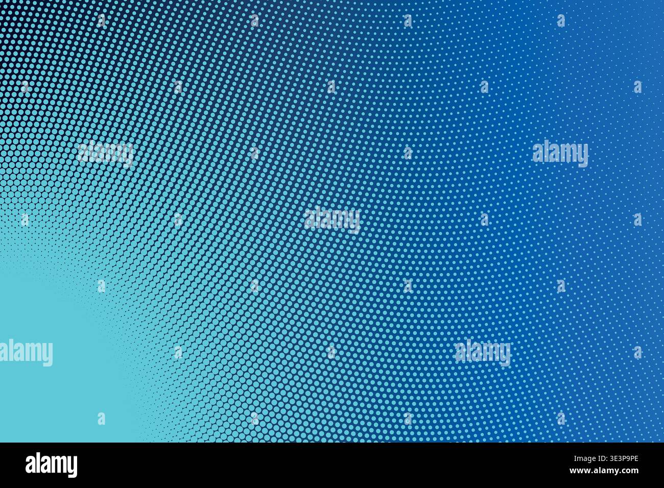 Abstract 3D Perspective Warped Halftone Dot Wave Gradient Background, Corner Fade Curved Mesh Distortion Dynamic Flow Texture Vector Wallpaper Stock Vector