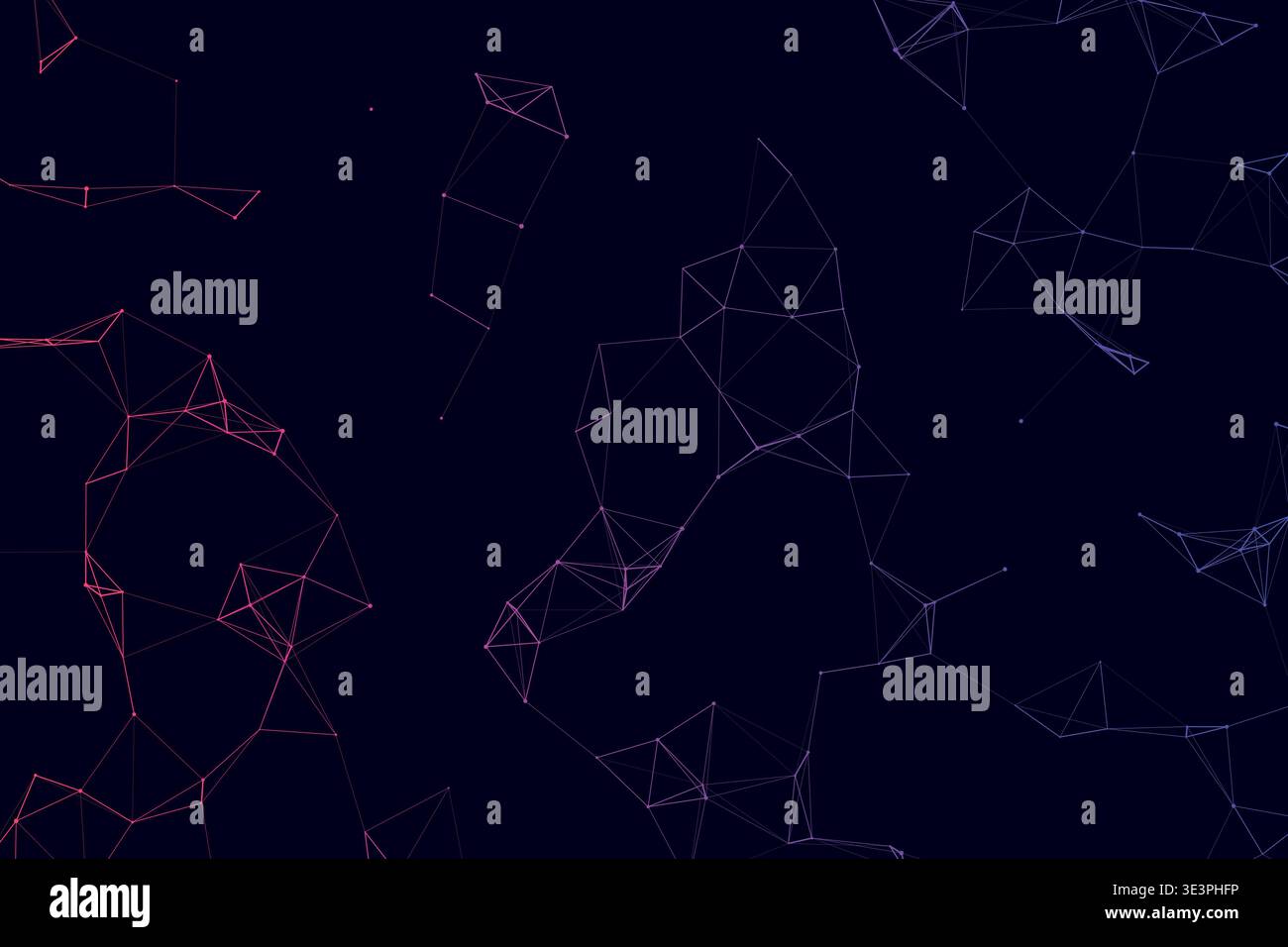 Abstract Digital Plexus Network Technology Background, Glowing Connected Dots Lines Blockchain Artificial Intelligence Data Vector Wallpaper Stock Vector