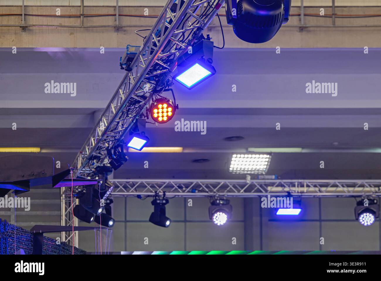 Professional Stage Lighting System With Aluminium Truss Mount Structure Concert Event Venue Stock Photo