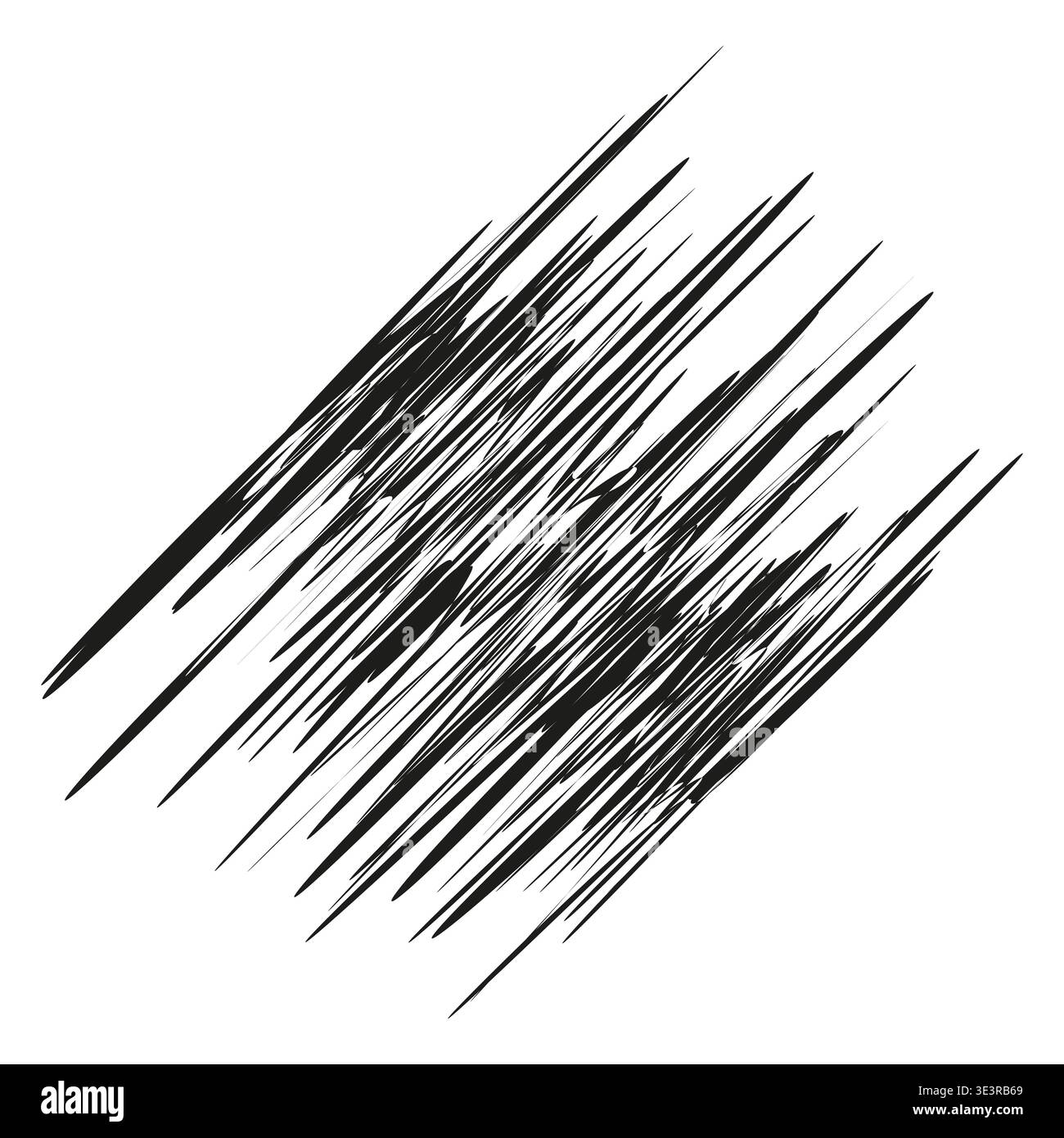 Black stroke pattern. Diagonal line set. Dynamic Vector texture. Sharp shard design. Manual vector only. No autotrace used. Stock Vector