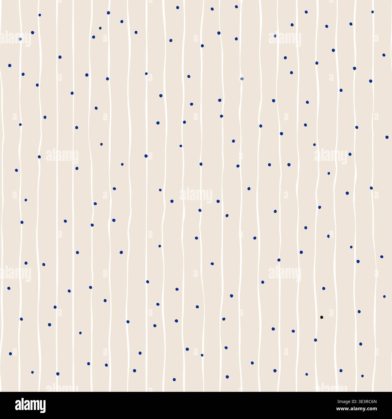 Minimal Stripe Seamless Pattern With Dots Handdrawn Lines Rustic Vector Doodle Linear Decorative Background Stock Vector
