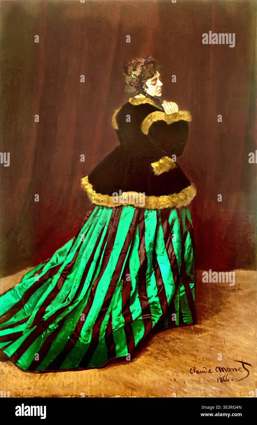 knee length dresses for ladies Monet, Claude - Woman in the Garden Fine Art Print main image 1