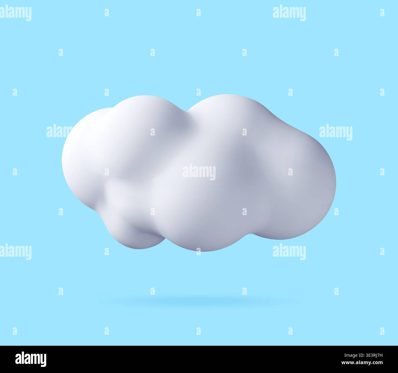 White 3D cloud floating on light blue background Stock Vector