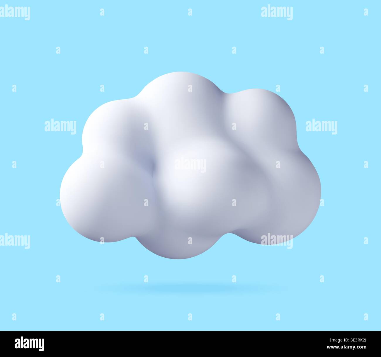 White puffy cloud icon in 3D style Stock Vector