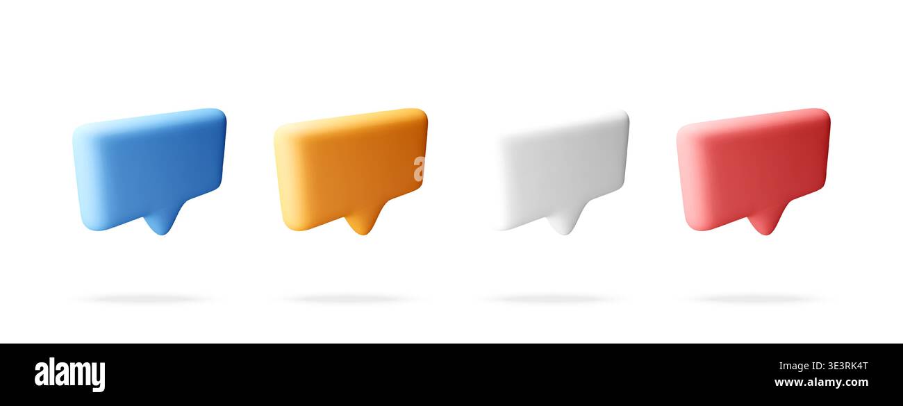 3D Set of colorful speech bubbles. Stock Vector