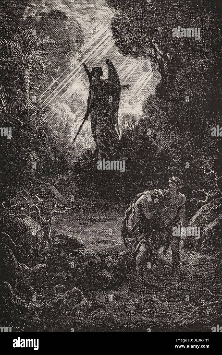 Expulsion of adam and eve from the garden of eden hi-res stock ...