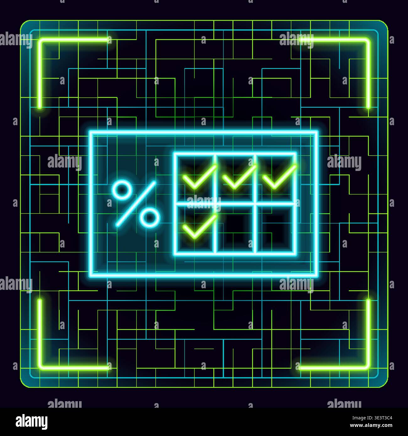 Customer loyalty program card. Cyber neon futuristic icon. Stock Vector