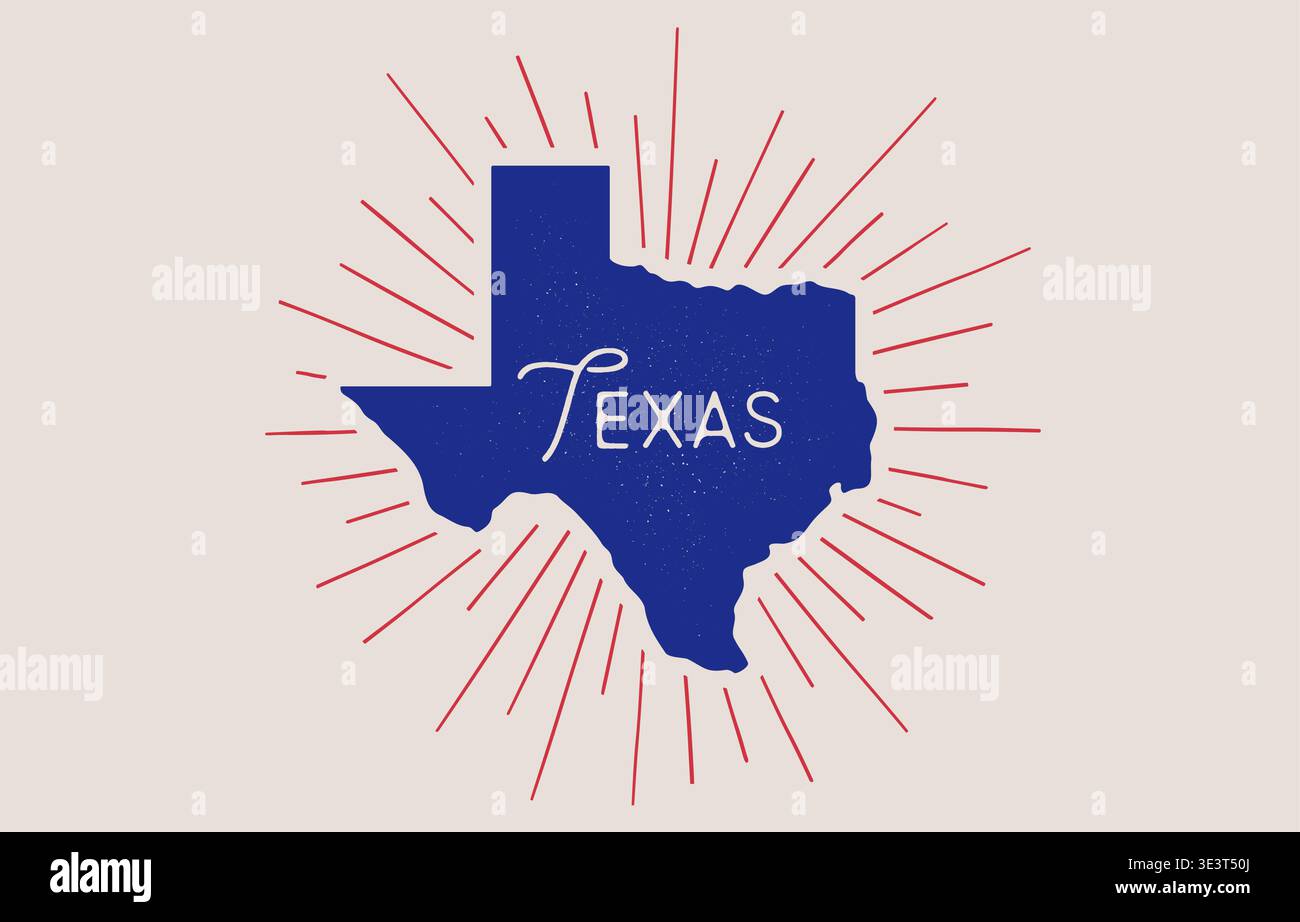 USA, Texas state. Texas map silhouette Stock Vector