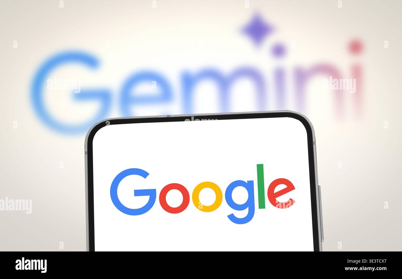 Advanced Artificial Intelligence by Google Gemini Stock Photo
