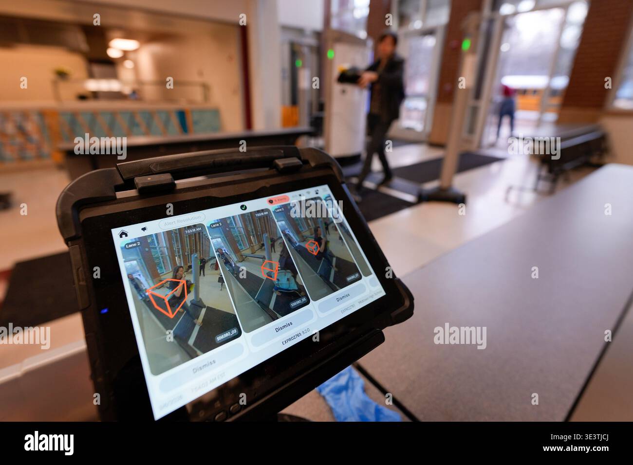 Tablet High Alert An alert resolution tablet is seen in the security area at Midtown High ...