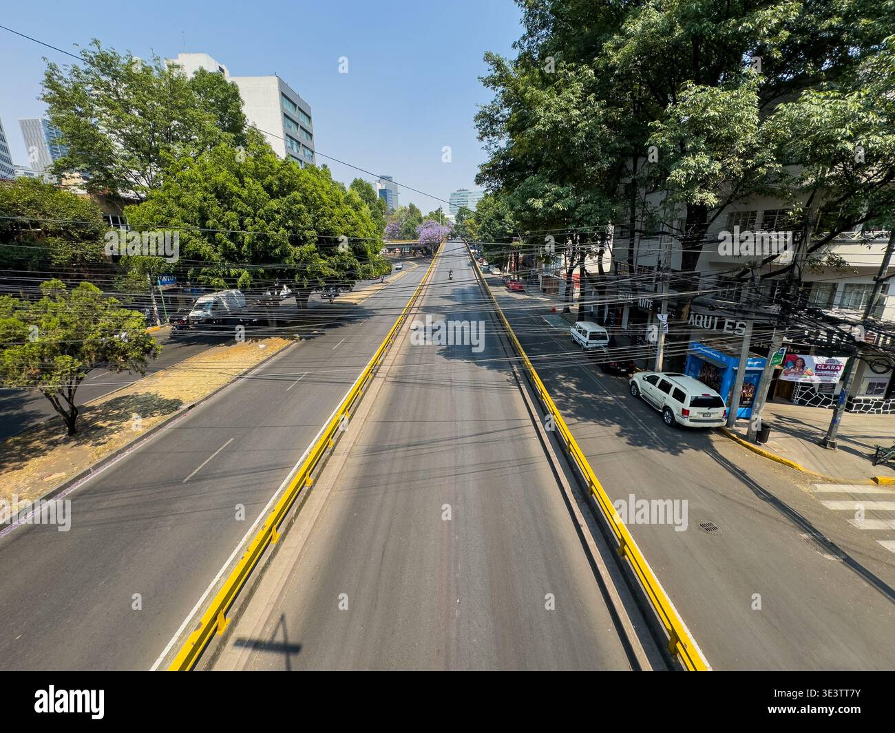 Mexico City, Mexico - March 27, 2024. Avenida Ejercito Nacional Mexicano without traffic Stock Photo