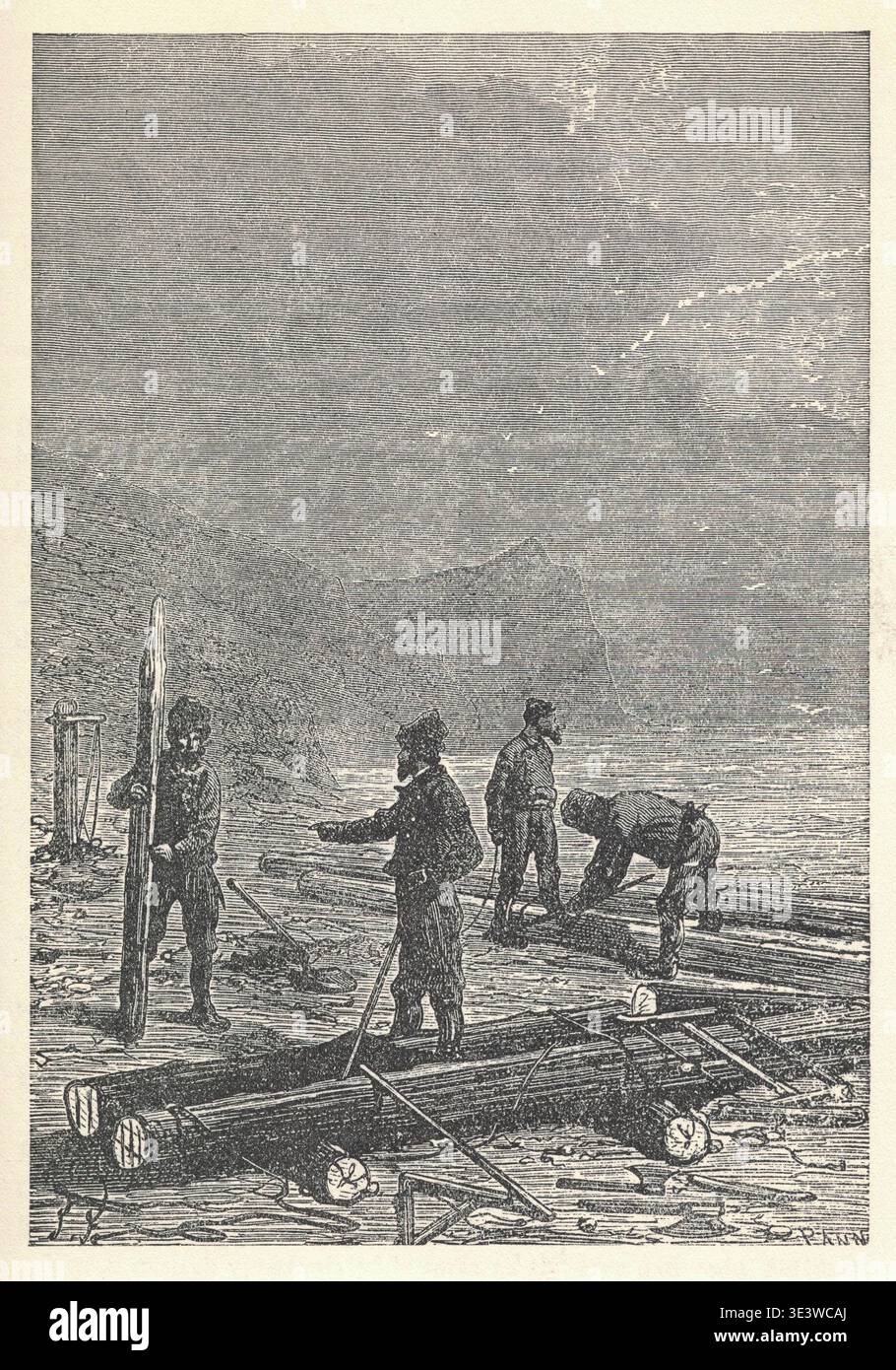 Lumberjack 19th century illustration hi-res stock photography and