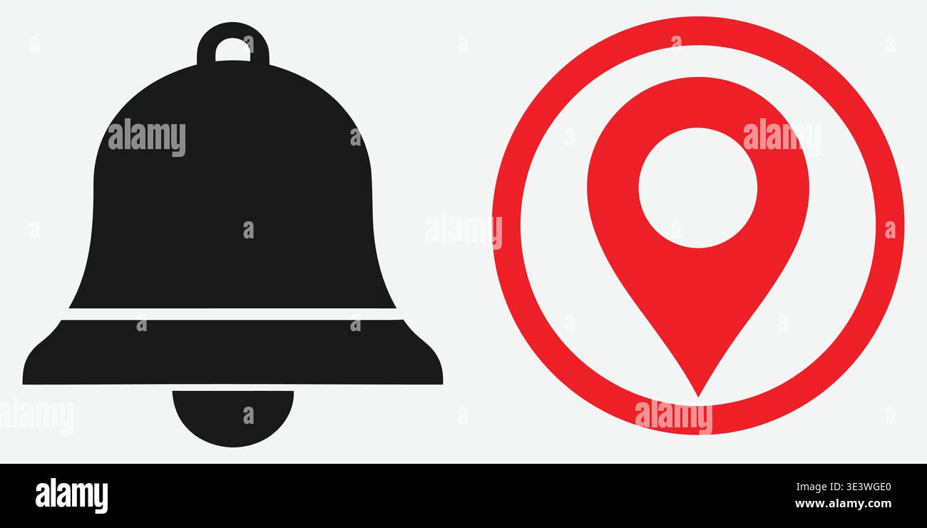 Notification and location icons Stock Vector