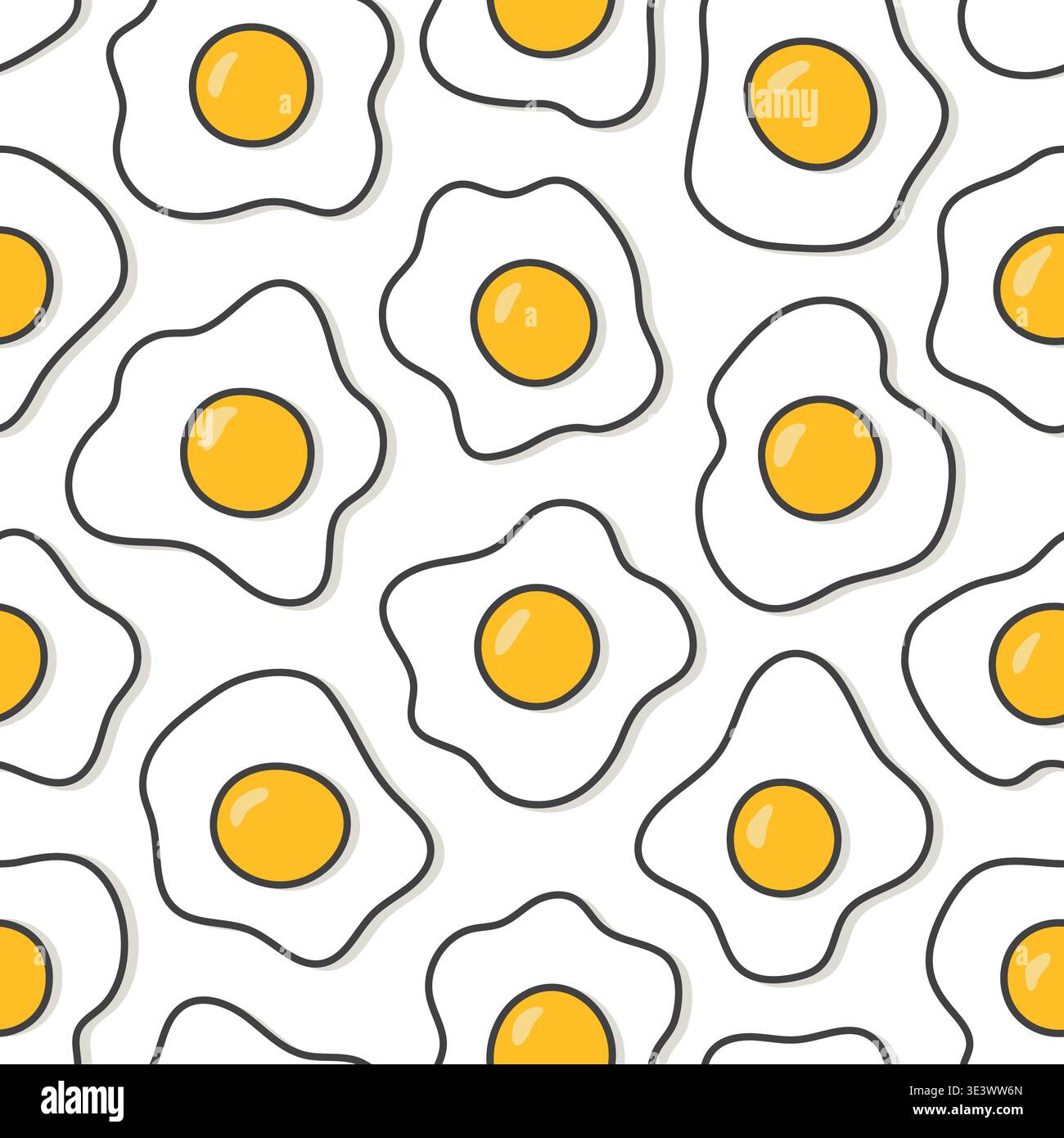 seamless pattern with fried eggs- vector illustration Stock Vector