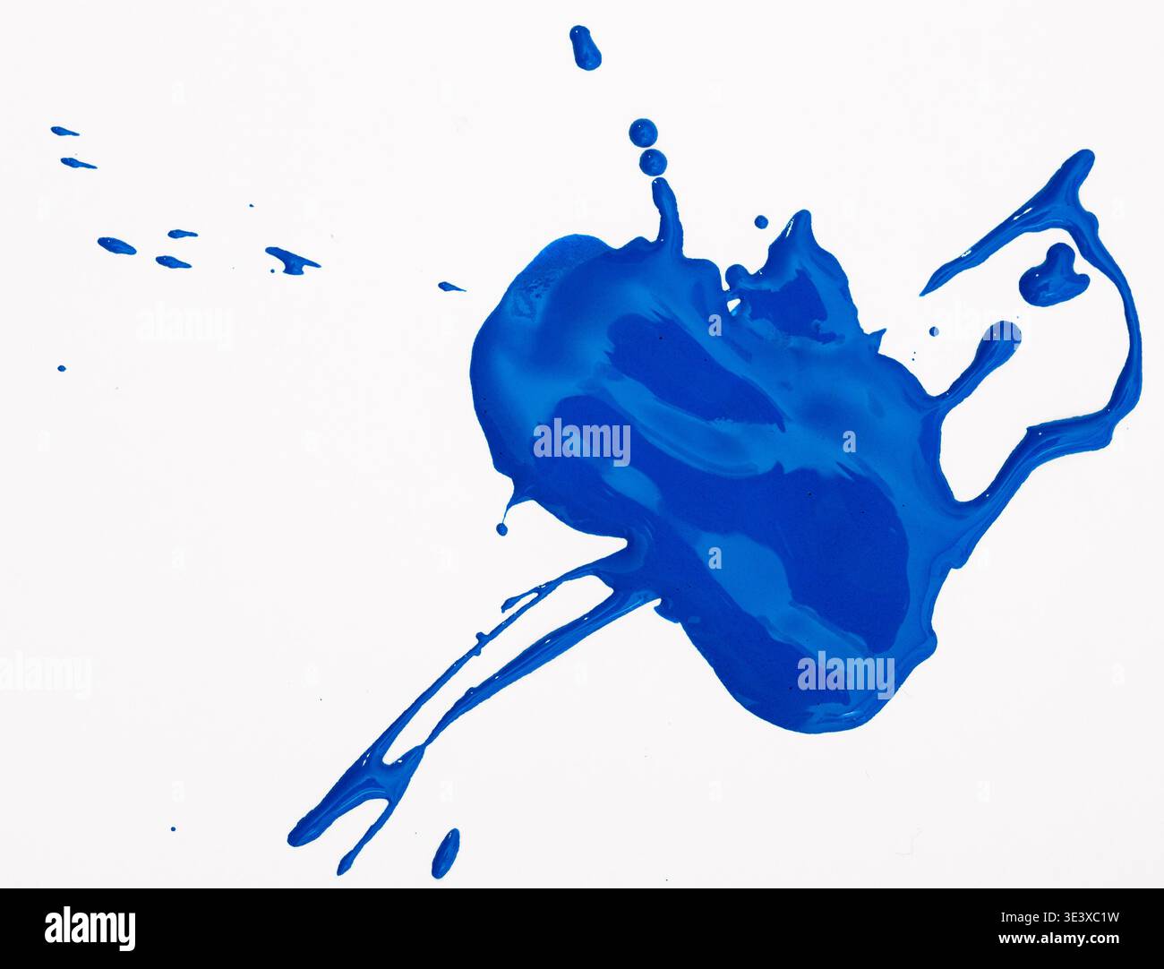 Blue blot with splashes Stock Photo