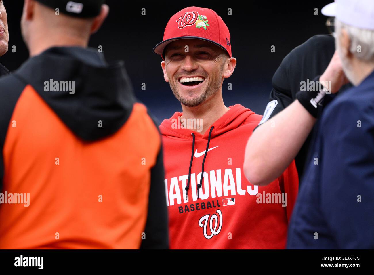 Washington Nationals manager Blake Butera (10) before an exhibition ...
