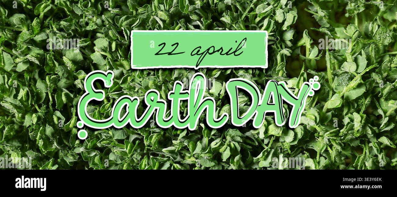Banner for Earth Day with green plants Stock Photo