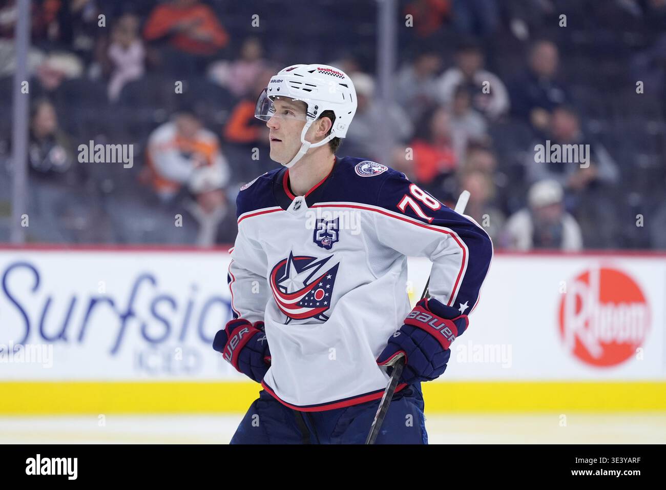 Columbus Blue Jackets' Damon Severson plays during an NHL hockey game ...