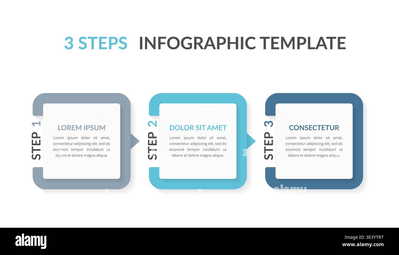 Infographic template with three elements with numbers and place for your text, workflow, process chart, steps or options, vector eps10 illustration Stock Vector