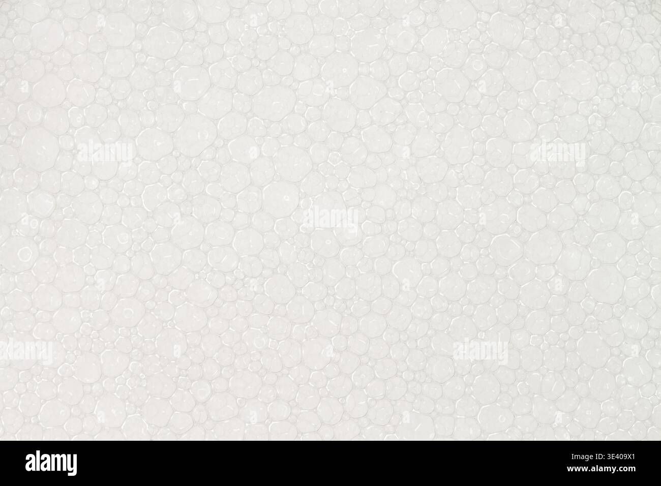 Abstract white soap bubbles texture background with delicate foam pattern and copy space Stock Photo