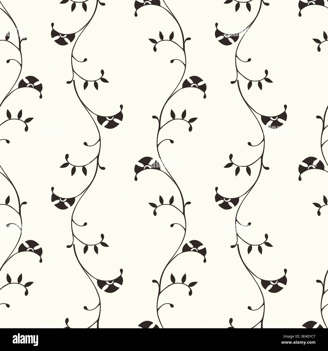 Line Stem Pattern Stylized curved black lines Stock Vector Images - Alamy